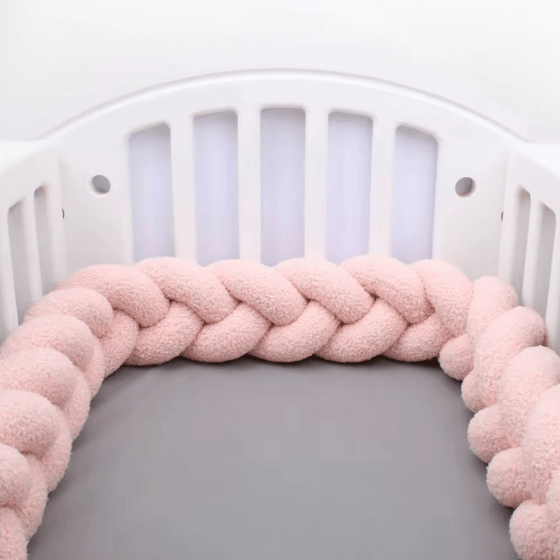 Wattierte Geflochtene Bettschlange | Meine Bettschlange 3 Stränge / Länge 100 cm / Rosa