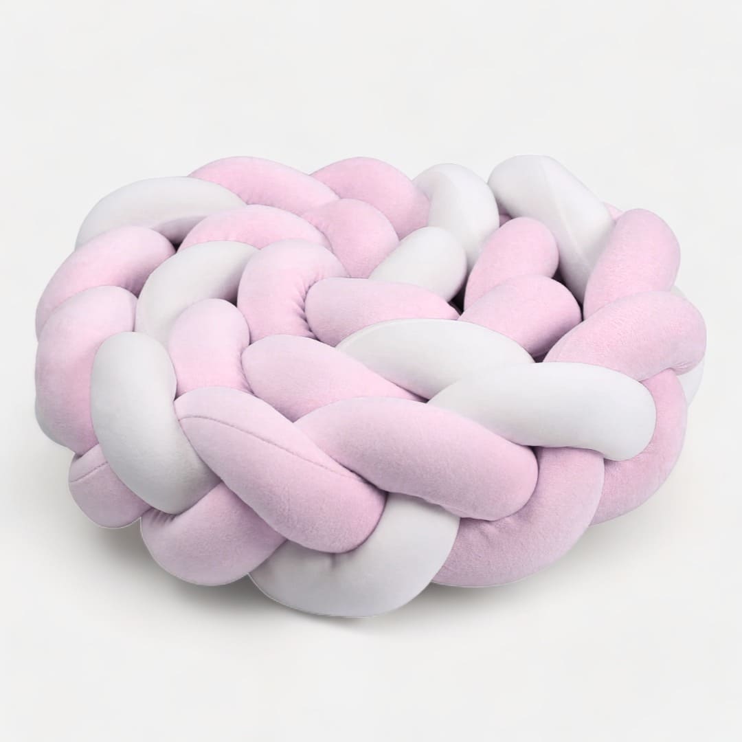 Geflochtene Bettschlange Rosa Weiß | Meine Bettschlange 3 Stränge / Länge: 100 cm