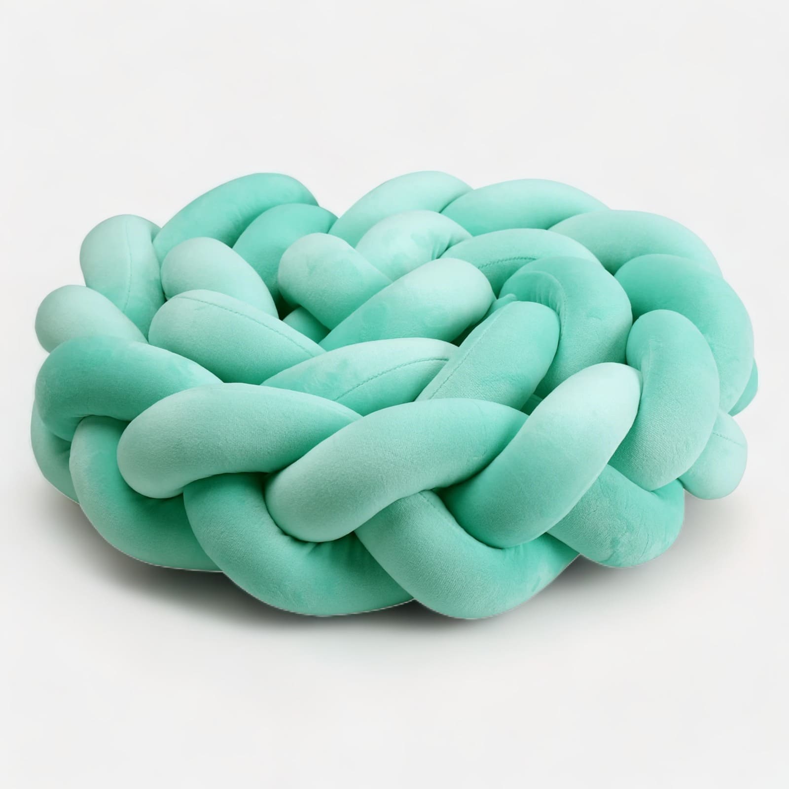 Grüne Geflochtene Bettschlange | Meine Bettschlange 3 Stränge / Länge 100 cm / Grün 3