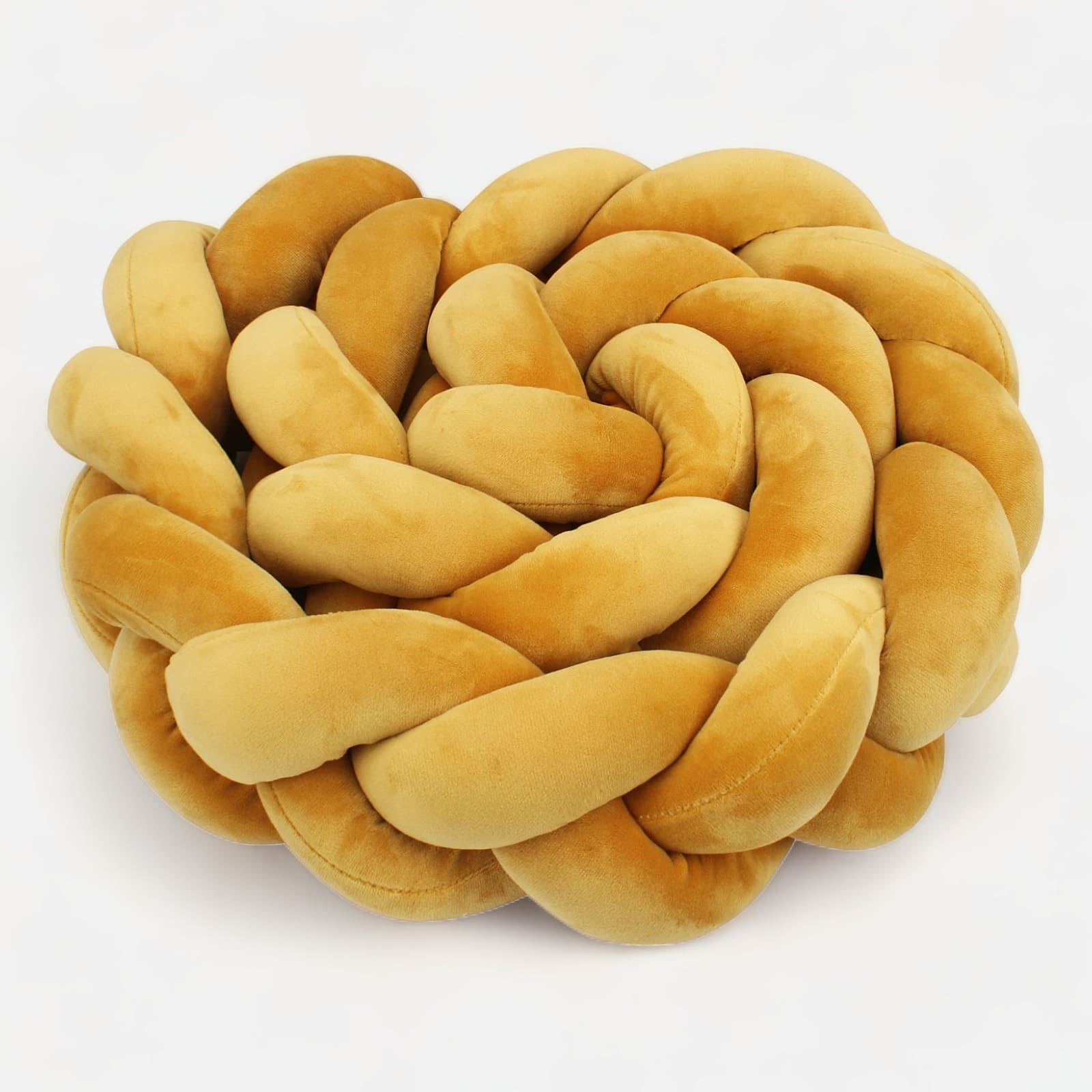 Senffarbene geflochtene Bettschlange | Meine Bettschlange 3 Stränge / Länge: 100 cm
