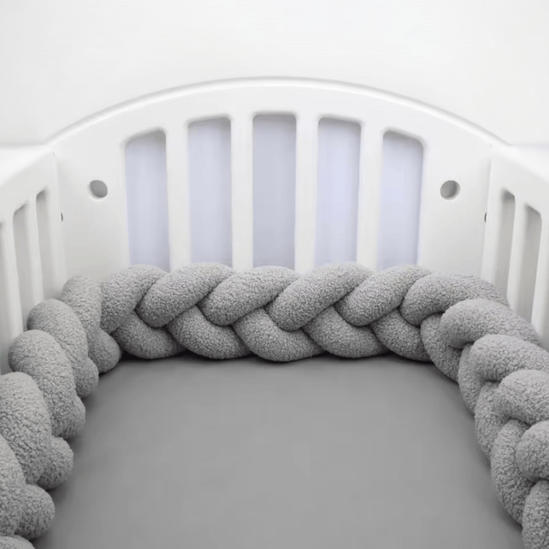 Wattierte Geflochtene Bettschlange | Meine Bettschlange 3 Stränge / Länge 100 cm / Grau