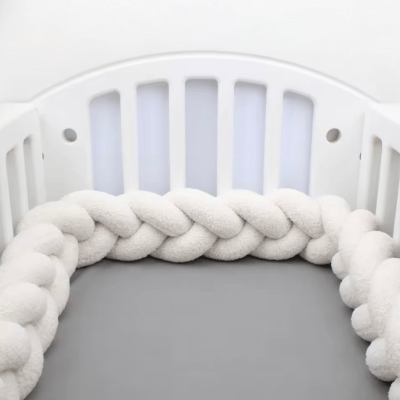 Wattierte Geflochtene Bettschlange | Meine Bettschlange 3 Stränge / Länge 100 cm / Weiß